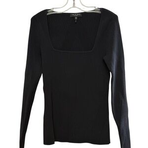 Rag & Bone Asher Women’s Fitted Square Neck Pullover Sweater size S/P Black